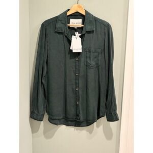Lola River Barry Emerald Green Button Down Shirt Size Med